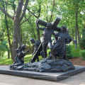 Bronze stations of the cross sculpture